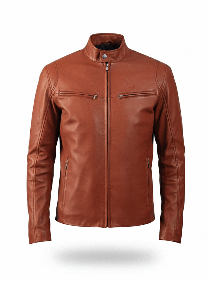 Camel Brown Vintage Leather Jacket