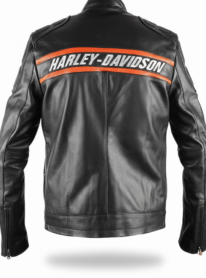 Harley Men's Leather Motorcycle Jacket Classic Biker Riding Gear Cruiser Coat