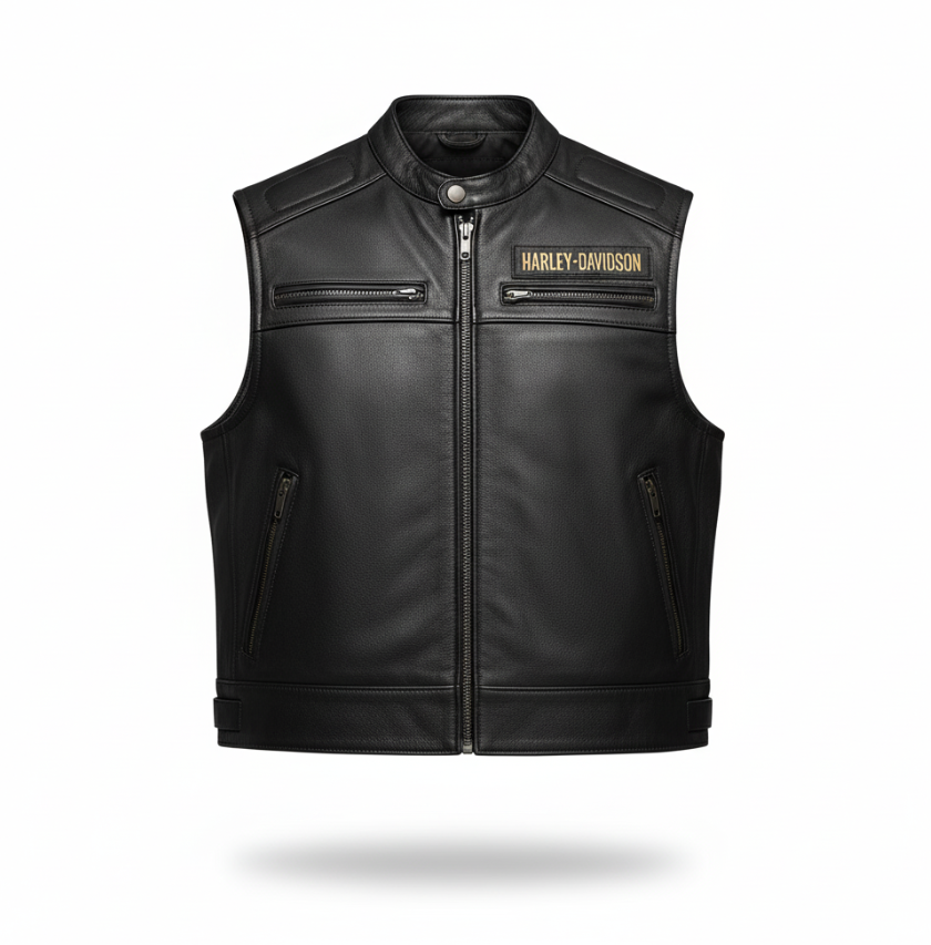 Harley Davidson Men's Passing Link Handmade Leather Vest